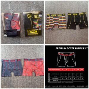 DIXXON Premium Boxer Briefs *TWO* 2 Packs (4 Total) Multi Pattern Mens L NEW